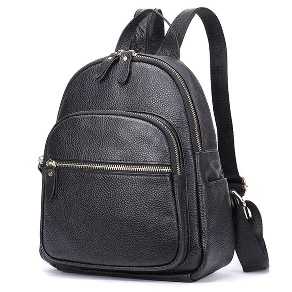 172 Top Layer Cowhide Leather Backpack Women Stylish Solid Color Dual Shoulder Bag 172 Top Layer Cowhide Leather Backpack Women Stylish Solid Color Dual Shoulder Bag
